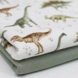 Wafel Jersey Stof - Grote Dino Wafel Jersey Stof - Grote Dino