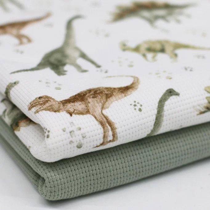 Dzianina Jersey Wafelek - Wielki Dino Tkaniny Dżersejowe