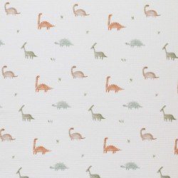 Waffelstrick Jersey Stoff - Dinos