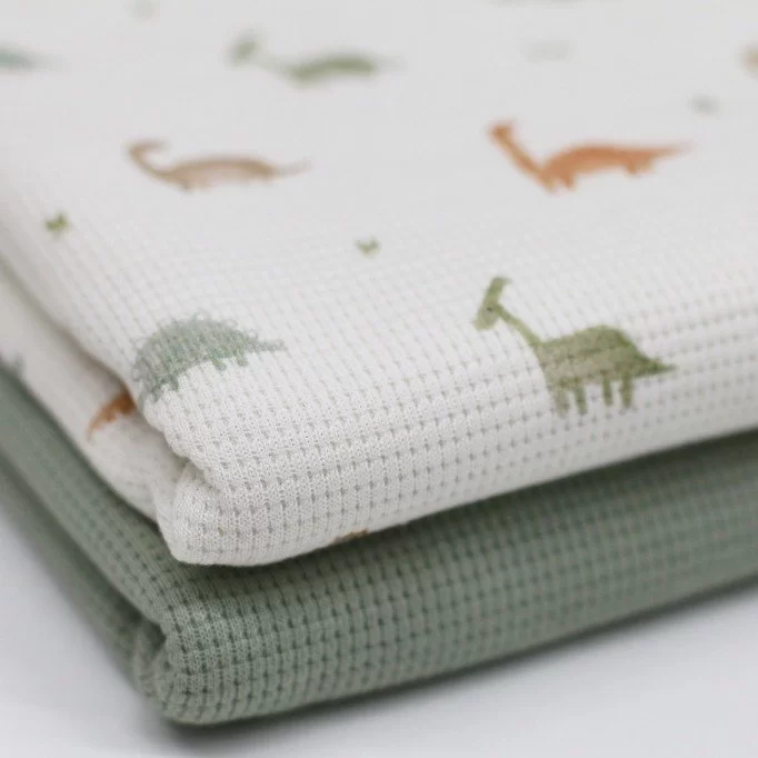 Waffle Knit Jersey Fabric - Dino's - (Jersey Fabrics)
