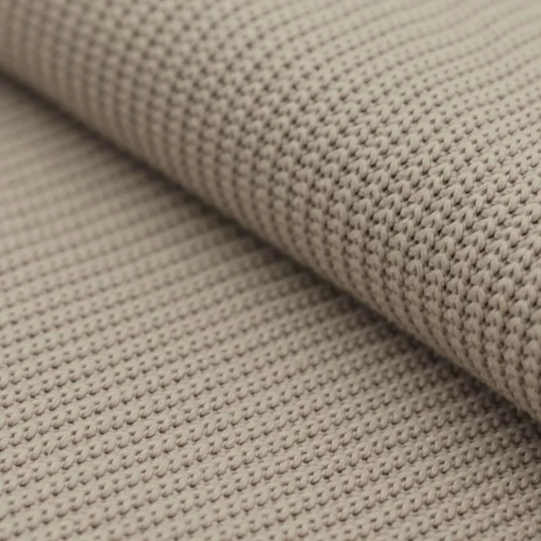 Big Knit Stof Donker Beige