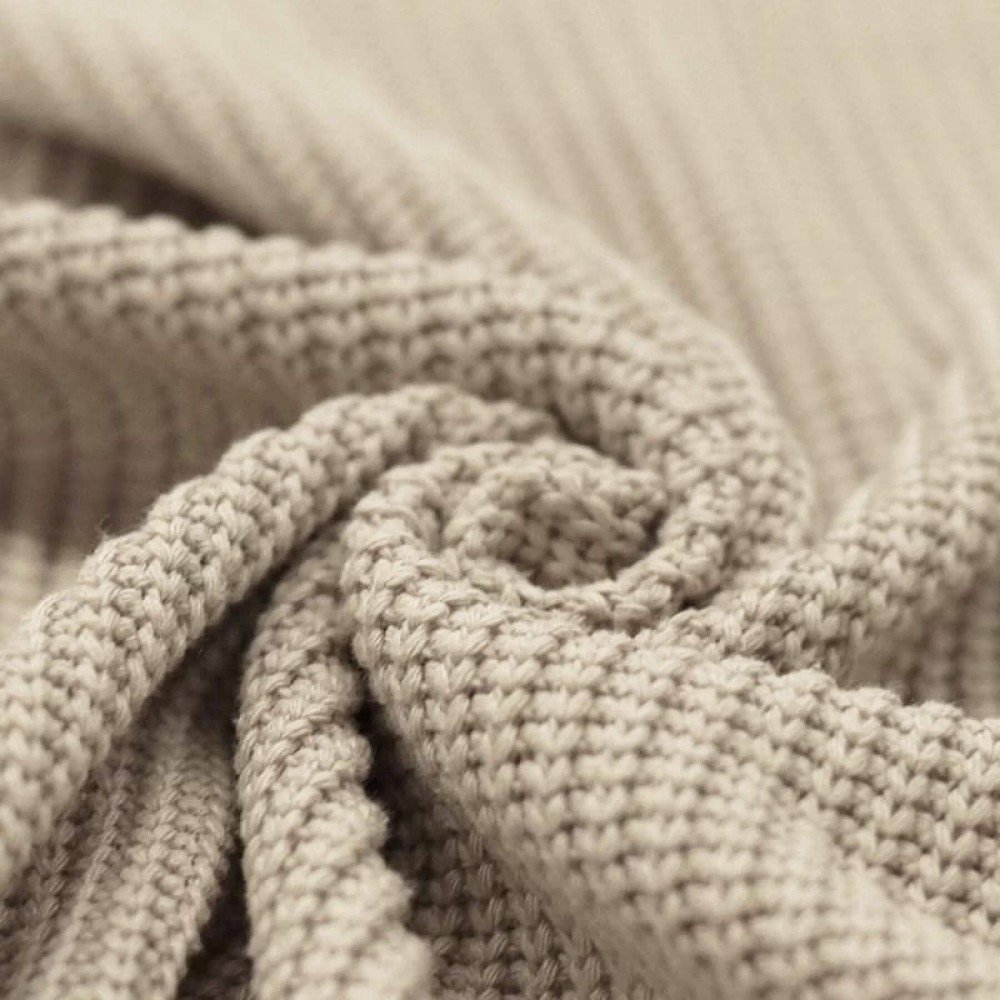 Tessuto Lavorato a Maglia Beige Chiaro - (Deco Tessuti)