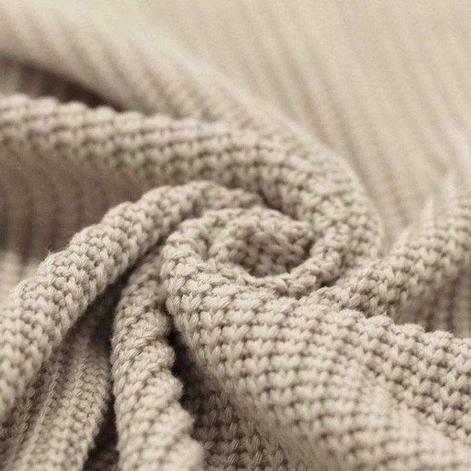 Big Knit Stof Licht Beige - (Decoratiestoffen)