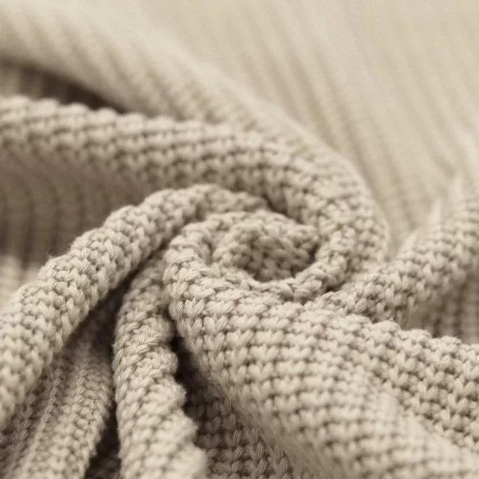 Big Knit Stof Licht Beige - (Decoratiestoffen)