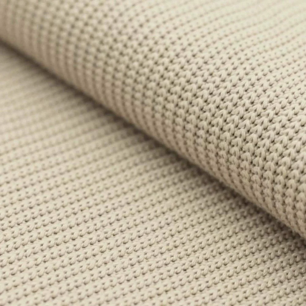 Tessuto Lavorato a Maglia Beige Chiaro