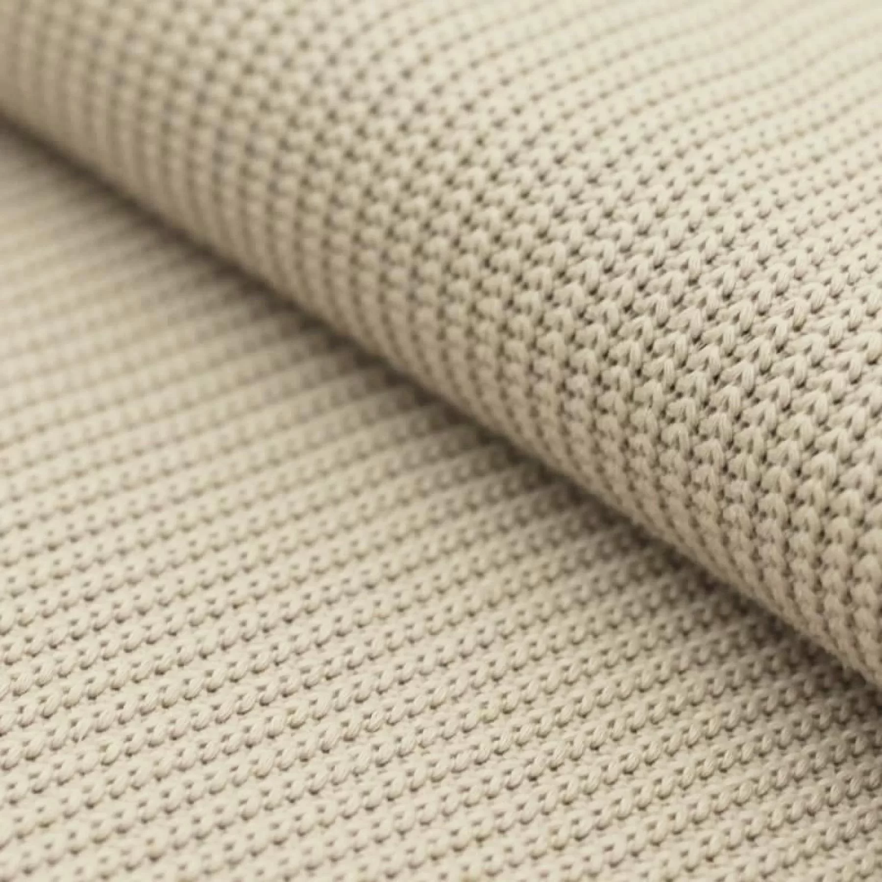 Big Knit Stof Licht Beige