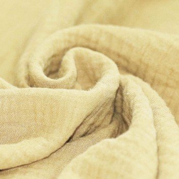 Baumwoll Musselin Stoff Lichtes Gelb