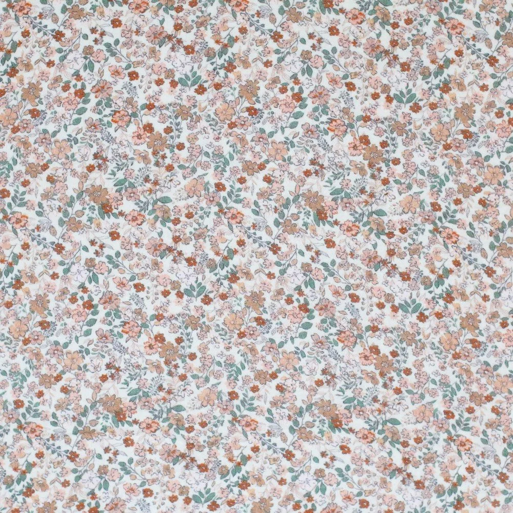 Double Gauze Fabric Digital Print - Trendy Flower Cacao Double Gauze Fabric Digital Print - Trendy Flower Cacao
