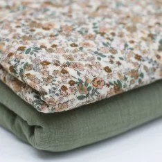 Hydrofiel Stof Digitale Print - Trendy Bloem Cacao Hydrofiel Stof Digitale Print - Trendy Bloem Cacao