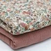 Baumwoll Musselin Stoff Digital - Modische Blume Lehm Rosa - (Kinder Stoffe)