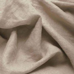 Fine Linen Fabric (Stone Washed) Dark Beige