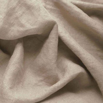 Fine Linen Fabric (Stone Washed) Dark Beige