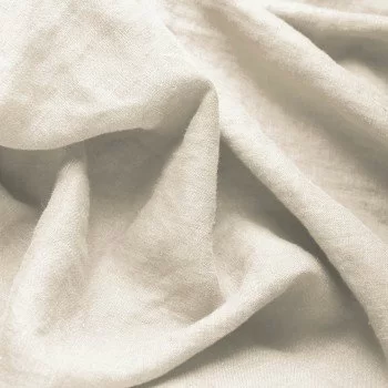 Fine Linen Fabric (Stone Washed) Natural Beige