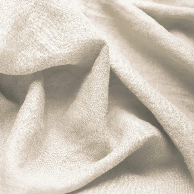 Fint Hørstof (Stone Washed) Naturel Beige - (Dekorationsstoffer)