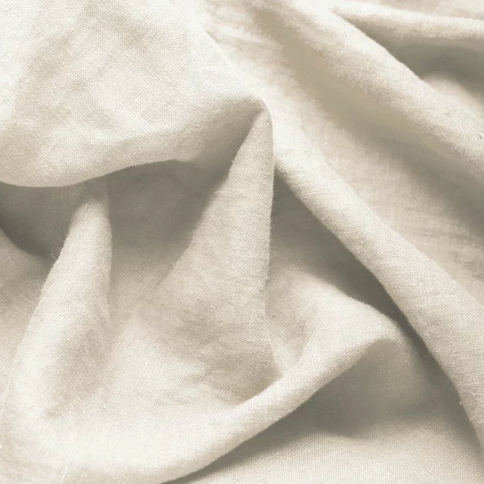 Fint Hørstof (Stone Washed) Naturel Beige - (Dekorationsstoffer)