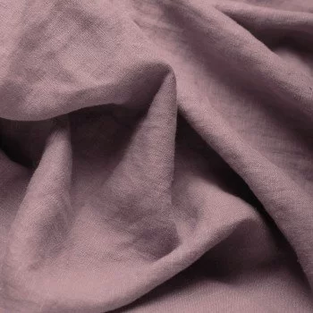 Fine Linen Fabric (Stone Washed) Old Mauve