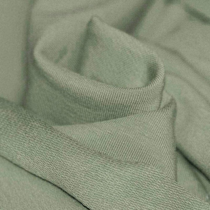 Tissu French Terry Vert Poussiéreux - (Tissu Sweat)
