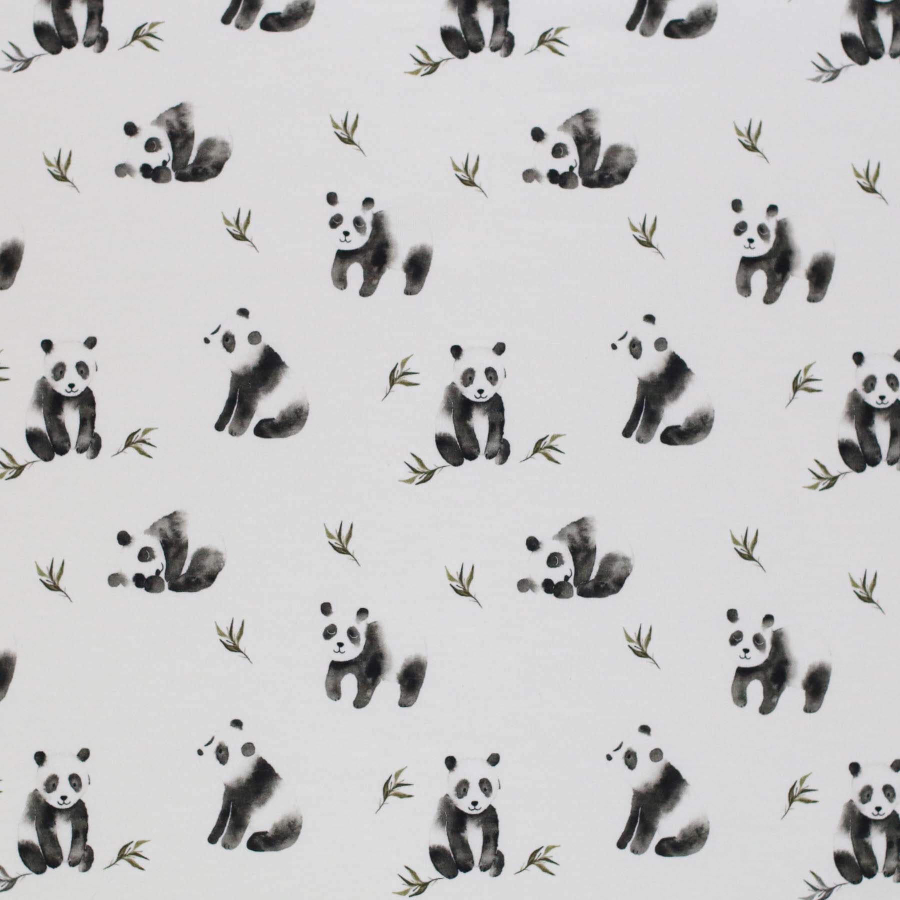 Jersey Katoen Digitale Print - Panda's