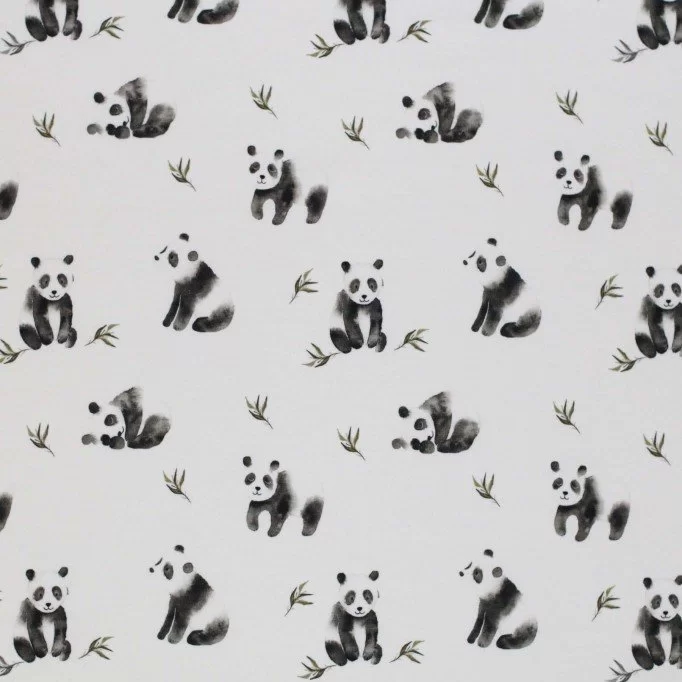 Jersey Cotton Fabric Digital Print - Panda's | Rijs Textiles Jersey Cotton Fabric Digital Print - Panda's - (Jersey Cotton Fabric Digital Print)