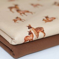 Jersey Cotton Fabric Digital Print - Herd Of Deer