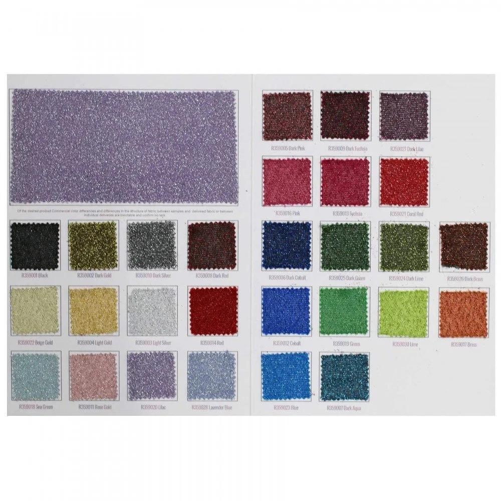 Tissu Jersey Métallisé Lurex Carte D'échantillon Tissu Jersey Métallisé Lurex Carte D'échantillon