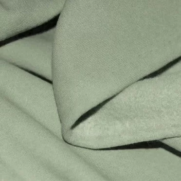 Tessuto Felpa Cotone Verde Polveroso - (Tessuti Felpa Cotone (Rovescio Garzato) )