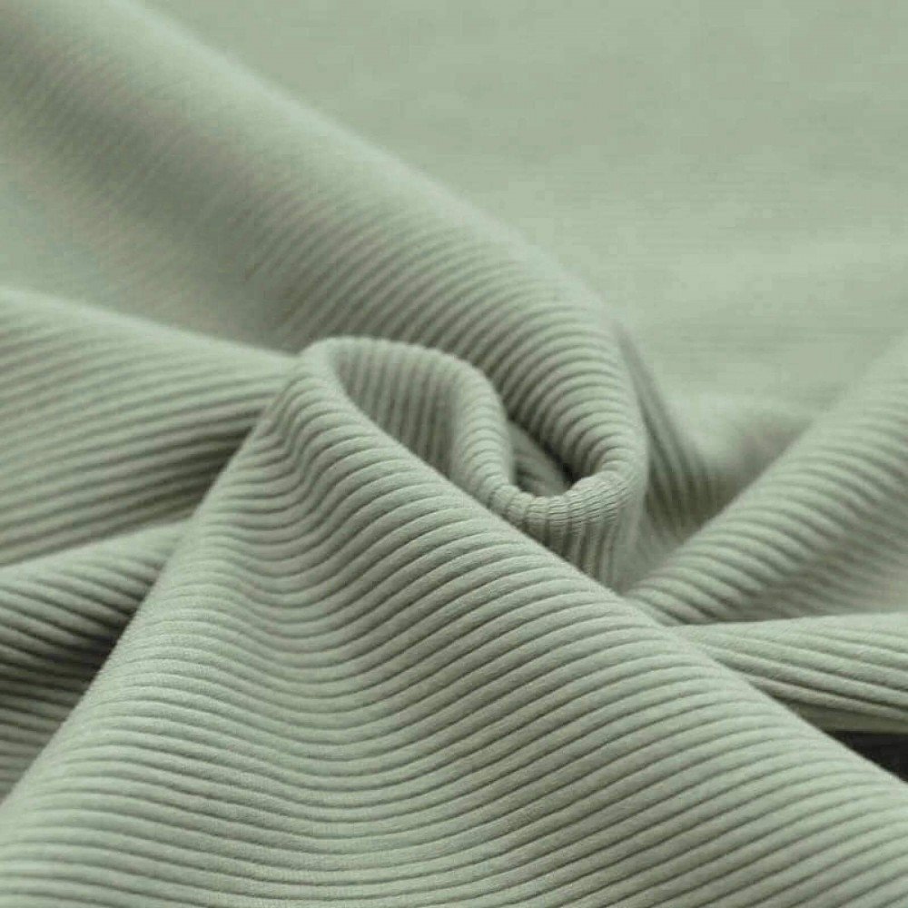 Ottoman Rib Jersey Fabric Dusty Green