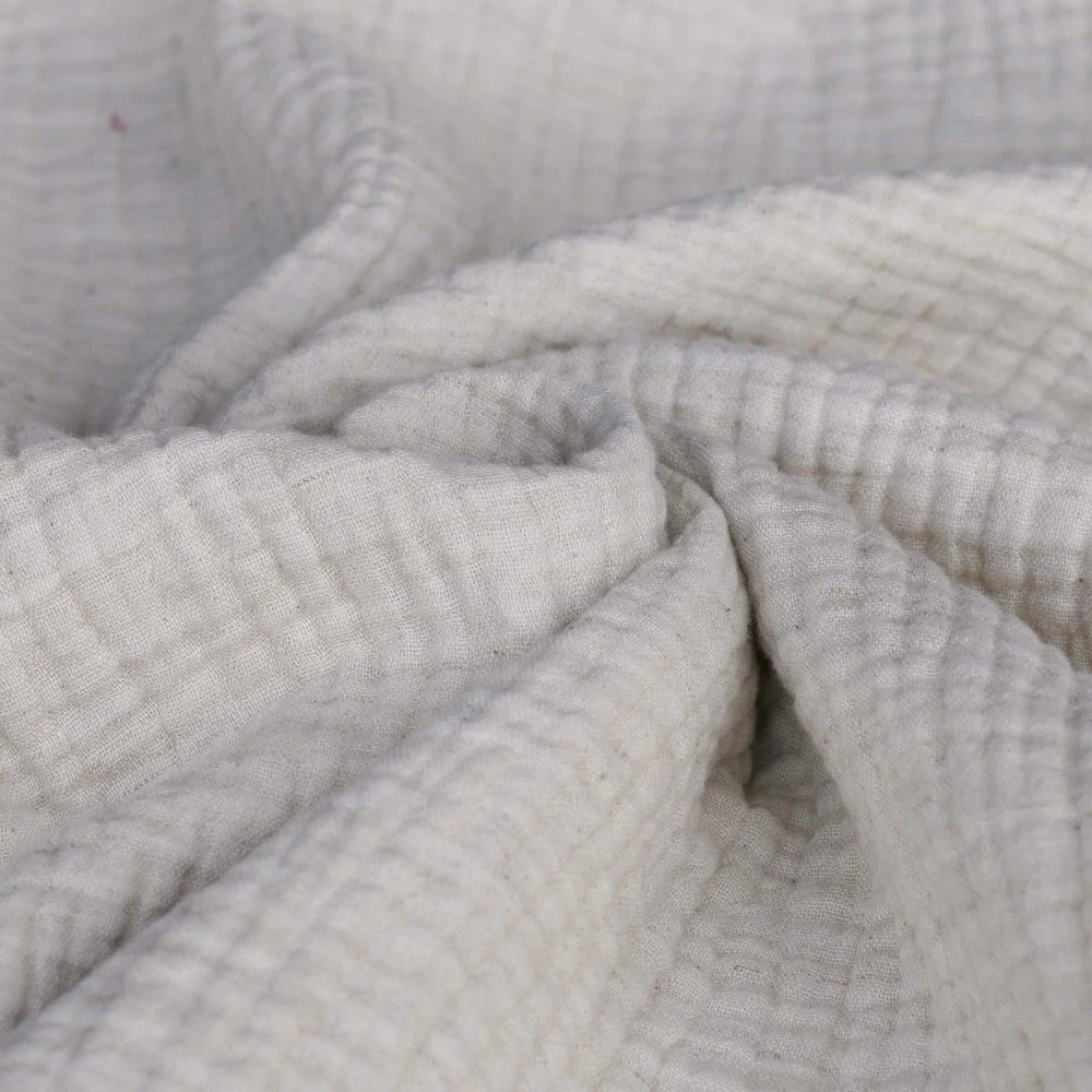 Tissu Triple Gaze De Coton Lin Naturel Melange Tissu Triple Gaze De Coton Lin Naturel Melange - (Tissus Deco)