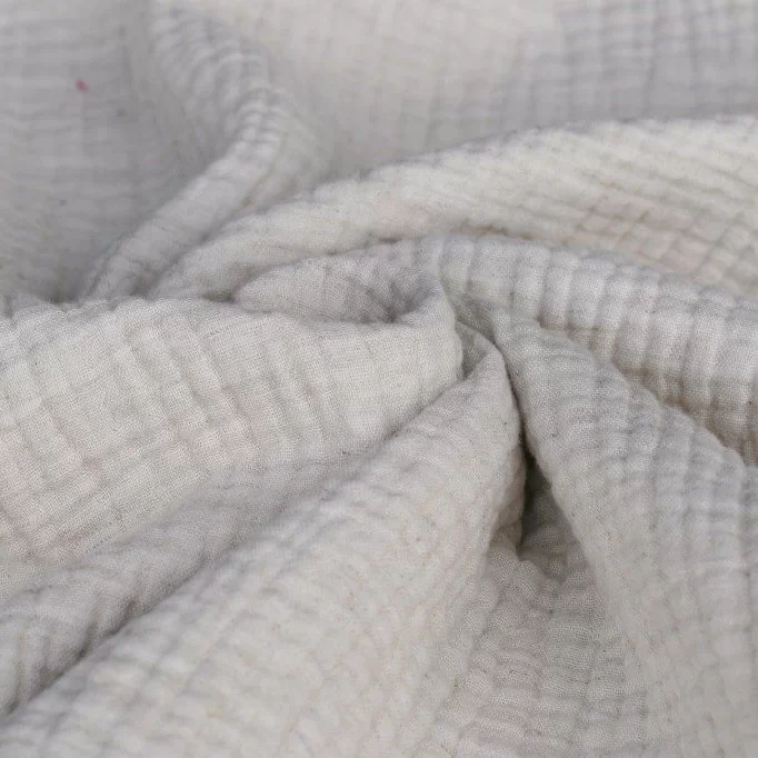 Tessuto Triplo Garza Di Cotone Lino Naturale Melange - (Deco Tessuti)