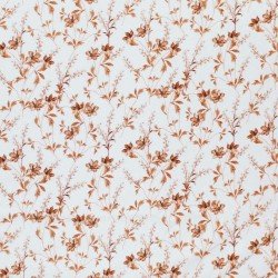 Jersey Di Cotone Stampa Digitale - Fiore Marrone Cognac
