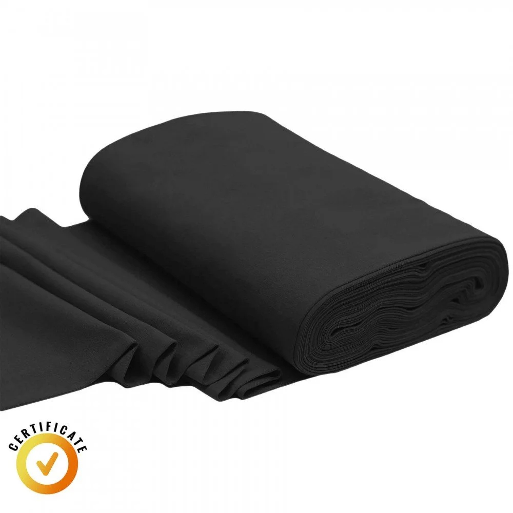 Organic Cuff Fabric 1x1 Black Organic Cuff Fabric 1x1 Black