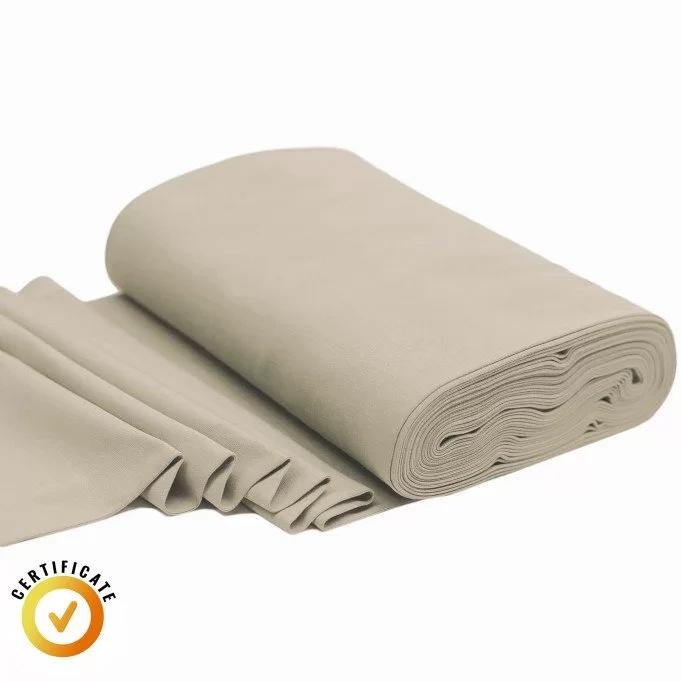 Organic Cuff Fabric 1x1 Dark Beige  - (Cuffs Rib)