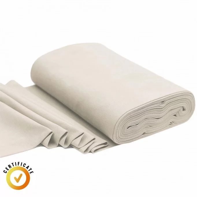 Organic Cuff Fabric 1x1 Light Beige  - (Cuffs Rib)