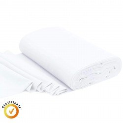 Tessuto Polsino Di Cotone Organico 1x1 Bianco