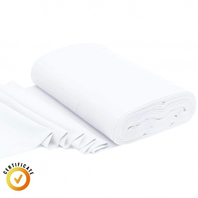 Organic Cuff Fabric 1x1 White - (Cuffs Rib)