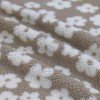 Tissu Fourrure Mouton Fleurs Beige Foncé