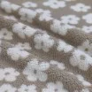 Blomster Teddy Stof Mørk Beige - (Teddy-Bear Stof)