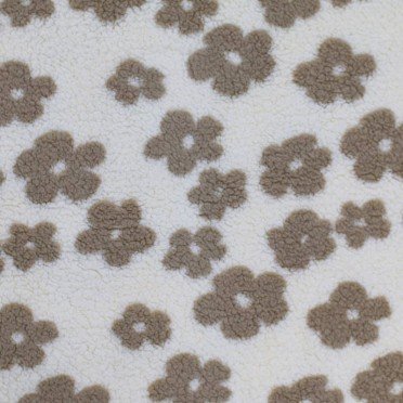 Flower Teddy Fabric Wool White | Rijs Textiles Flower Teddy Fabric Wool White - (Curly Teddy Fabric)