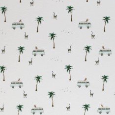 Jersey Cotton Fabric Digital Print - Animal Vacation