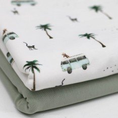 Jersey Cotton Fabric Digital Print - Animal Vacation