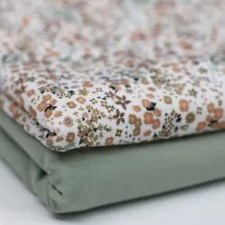 Jersey Cotton Fabric Digital Print - Love Flower Beige Jersey Cotton Fabric Digital Print - Love Flower Beige