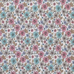 Jersey Cotton Fabric Digital Print - Summer Flower Vintage Pink Jersey Cotton Fabric Digital Print - Summer Flower Vintage Pink