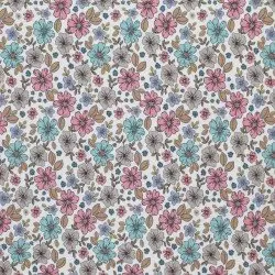 Jersey Cotton Fabric Digital Print - Summer Flower Vintage Pink Jersey Cotton Fabric Digital Print - Summer Flower Vintage Pink
