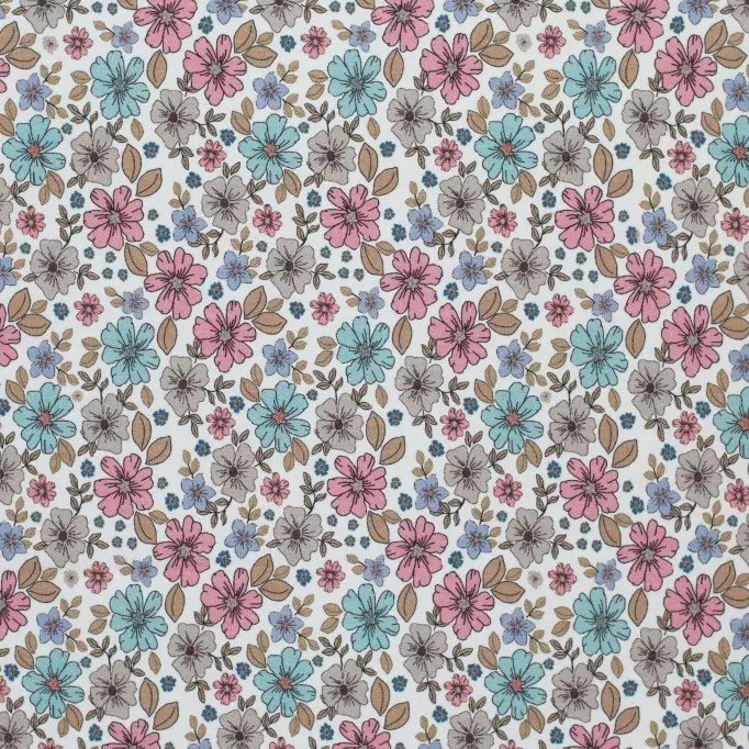 Jersey Coton Impression Numérique - Fleur D'été Vintage Rose | Rijs Textiles Jersey Coton Impression Numérique - Fleur D'été Vintage Rose - (Jersey Coton Impression Numérique)