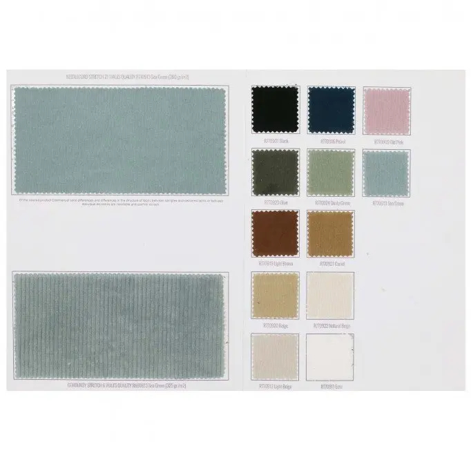 Babycord Stoff Stretch 21 Wales Musterkarte | Rijs Textiles Babycord Stoff Stretch 21 Wales Musterkarte - (Modestoffe)