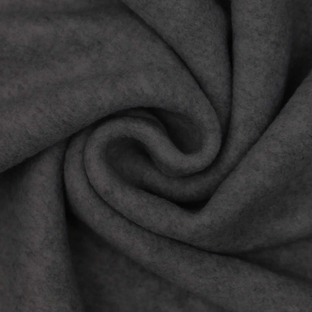 Polar Fleece Fabric Melange Dark Grey