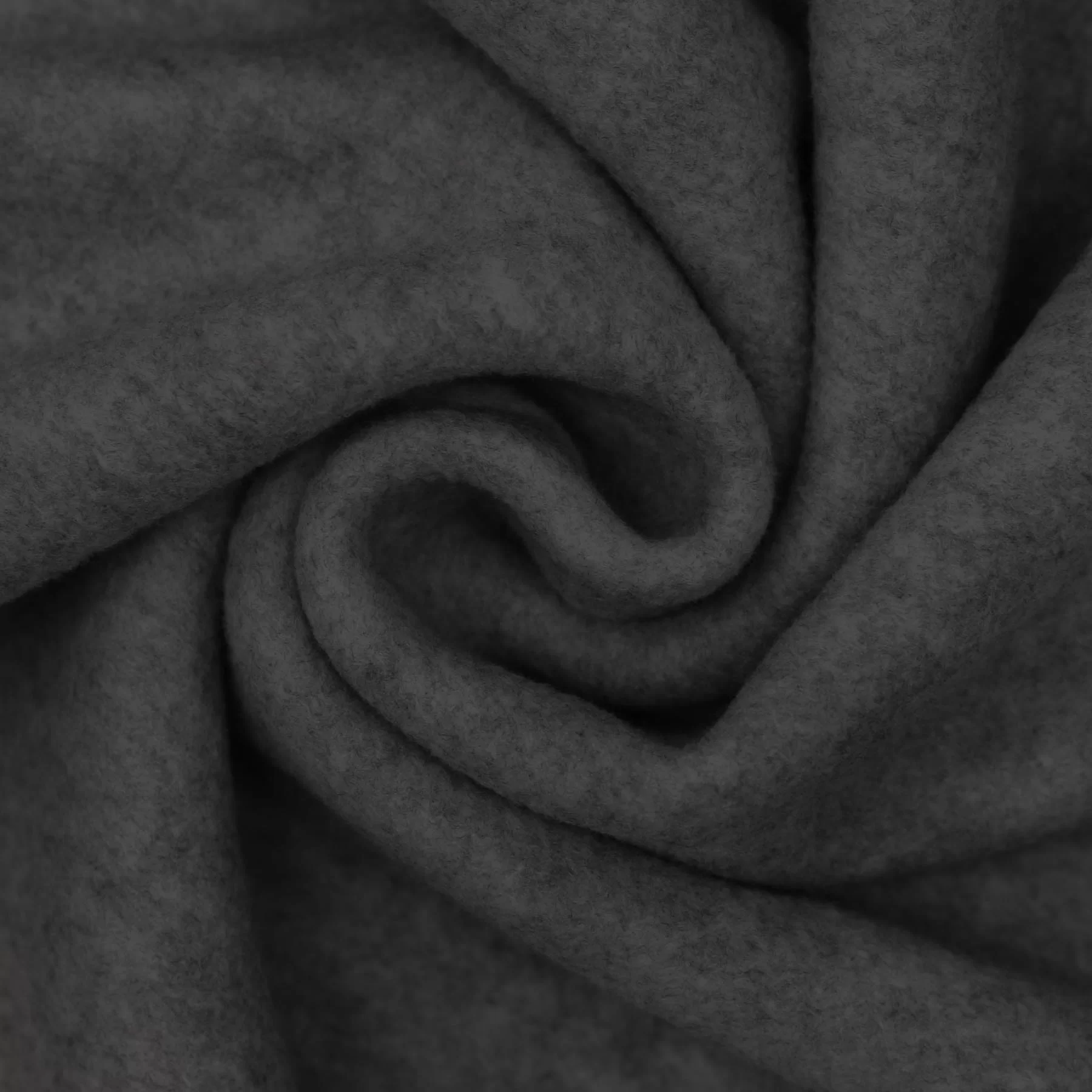 Polar Fleece Stof Melange Donker Grijs