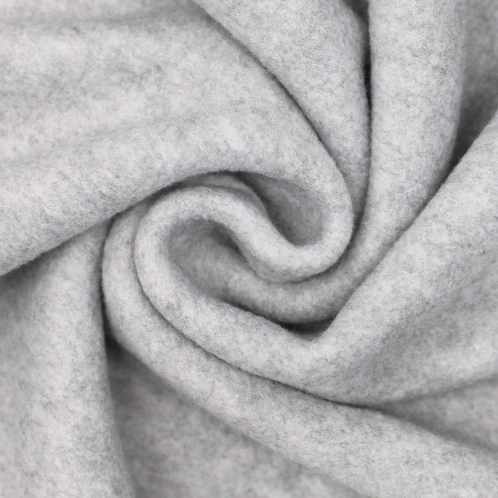 Polar Fleece Fabric Melange Light Grey