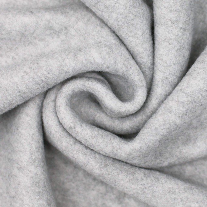 Polar Fleece Stof Lysegrå Melange - (Polar Fleece)