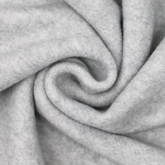 Polar Fleece Stof Lysegrå Melange - (Polar Fleece)